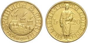 San Marino, Vecchia Monetazione, 20 Lire ... 