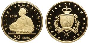 San Marino, Nuova Monetazione, 50 Euro 2010 ... 