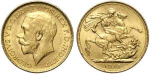 Australia, George V, Sovereign 1915-S Au g ... 