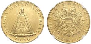 Austria, Republic, 100 Schilling 1936, Au ... 