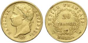 France, Napoleon I, 20 Francs 1812-W, Au g ... 