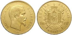 France, Napoleon III, 100 Francs 1857-A Au g ... 