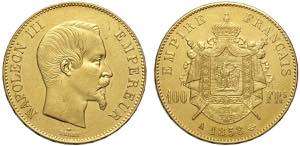 France, Napoleon III, 100 Francs 1858-A Au g ... 