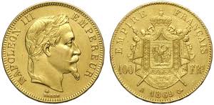 France, Napoleon III, 100 Francs 1869-A Au g ... 