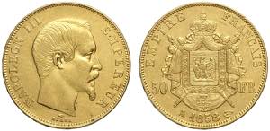 France, Napoleon III, 50 Francs 1858-A Au g ... 
