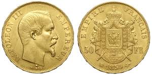 France, Napoleon III, 50 Francs 1859-BB Au g ... 