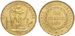 France, Modern Republic, 20 Francs 1877-A, ... 