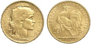 France, Modern Republic, 20 Francs 1906, Au ... 