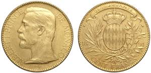 Monaco, Albert I, 100 Francs 1891, Au g ... 
