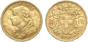 Switzerland, Confederation, 20 Francs 1910, ... 