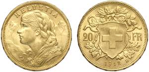 Switzerland, Confederation, 20 Francs 1912, ... 