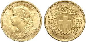 Switzerland, Confederation, 20 Francs 1913, ... 