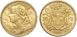 Switzerland, Confederation, 20 Francs 1916, ... 