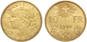 Switzerland, Confederation, 10 Francs 1912, ... 