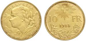 Switzerland, Confederation, 10 Francs 1915, ... 