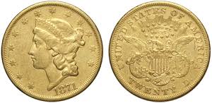 United States of America, 20 Dollars 1871-S, ... 