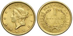United States of America, Dollar 1851, Au g ... 
