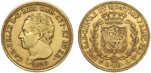 Savoia, Carlo Felice, 80 Lire 1829 Genova, ... 