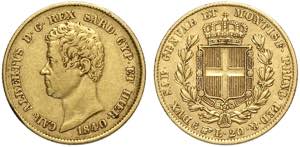 Savoia, Carlo Alberto, 20 Lire 1840 Torino, ... 