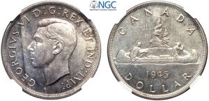 Canada, George V (1910-1936)I, Dollar 1945, ... 