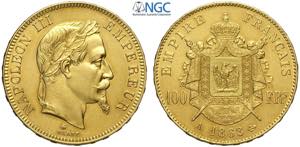 France, Napoleon III (1852-1870), 100 Francs ... 