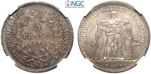 France, Modern Republic, 5 Francs 1873-A ... 