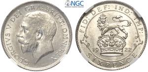Great Britain, George V (1910-1936), 6 Pence ... 