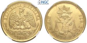 Mexico, Second Republic, 20 Pesos 1878-Mo M, ... 