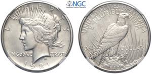 United States of America, Peace Dollar 1921 ... 