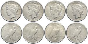 United States of America, Lot 4 x Peace ... 