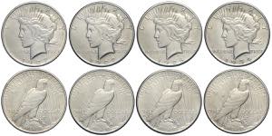 United States of America, Lot 4 x Peace ... 