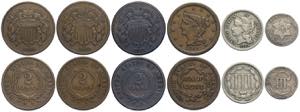United States of America, Lot of 6 coins, 3 ... 