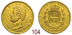 Savoia - Carlo Alberto - 20 Lire 1838 Genova ... 