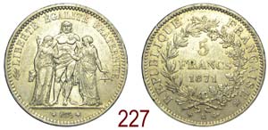France - Third Republic - 5 Francs 1871 K - ... 