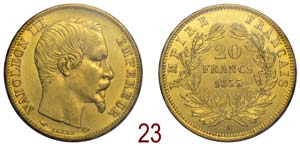 France - Napoleon III - 20 Francs 1855 A ... 