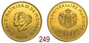 Monaco - Rainier III - 200 Francs 1966 - oro ... 