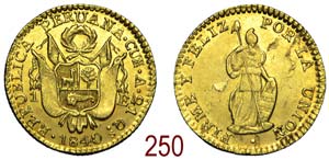 Peru - Republic - Escudo 1840 - oro grammi ... 
