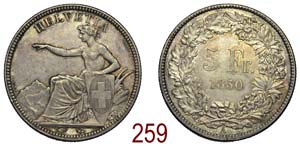 Switzerland - 5 Francs 1850 - rara argento - ... 