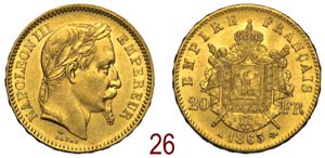 France - Napoleon III - 20 Francs 1863 A - ... 