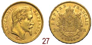 France - Napoleon III - 20 Francs 1866 A - ... 