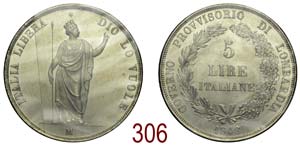 Milano - Governo Provvisorio - 5 Lire 1848 - ... 