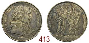 Roma - Pio VIII - Scudo 1830 - rara argento ... 