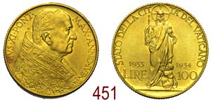 Roma - Pio XI - 100 Lire 1933-1934 - oro - ... 