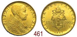 Roma - Pio XII - 100 Lire 1957 - oro - ... 
