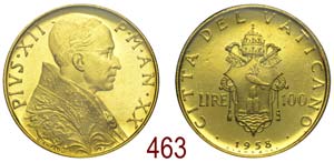 Roma - Pio XII - 100 Lire 1958 - oro - ... 