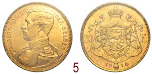 Belgium - Alberto I - 20 Francs 1914 DER ... 
