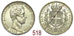 Savoia - Carlo Alberto - Lira 1843 - RR ... 