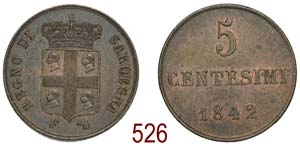Savoia - Carlo Alberto - 5 Centesimi 1842 - ... 