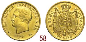 Milano - Napoleone I - 20 Lire 1809 -  oro ... 