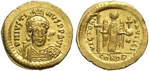 Bizantine, Giustino I (518-527), Solido, ... 